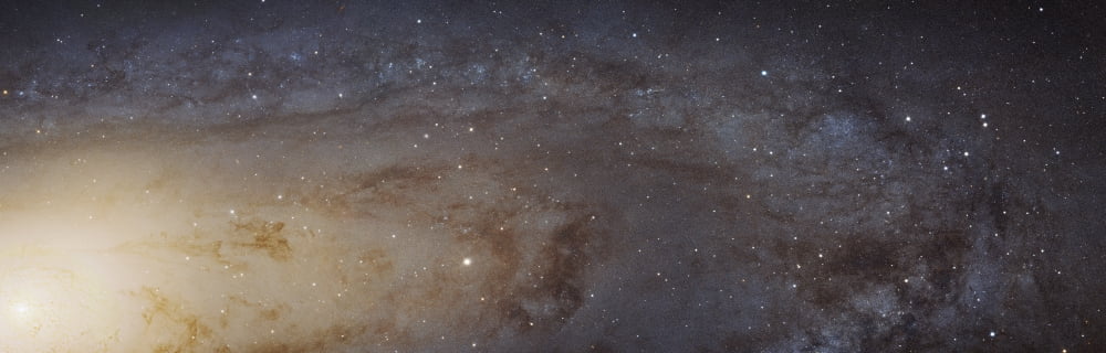 Andromeda Galaxy Mosaic Canvas Art - Robert GendlerStocktrek Images (25 x 8)