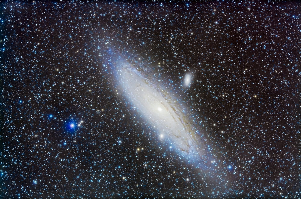 Andromeda Galaxy with companions Canvas Art - Alan DyerStocktrek Images (17 x 12)