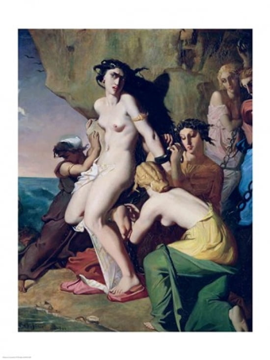 Andromeda Tied to the Rock by the Nereids 1840 Canvas Art - Theodore Chasseriau (24 x 36)