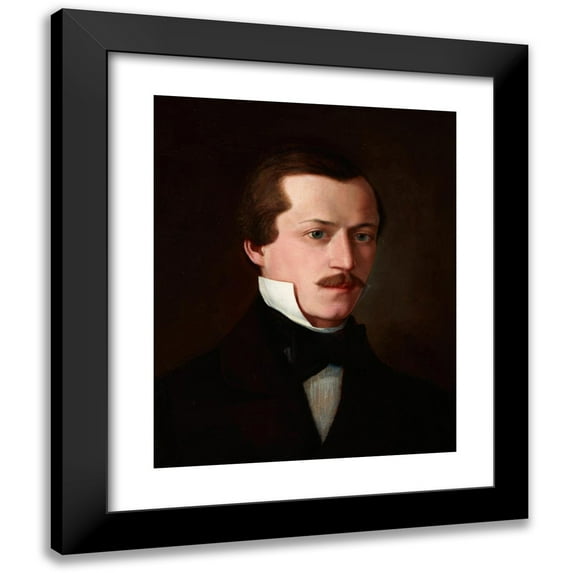 Andrzej Bronisław Grabowski 20x24 Black Modern Framed Museum Art Print Titled - Portrait of Adolf Poller (1858)