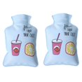 Andvari 2Pcs Hot Water Bottle HighDensity PVC Good Sealing Thickened