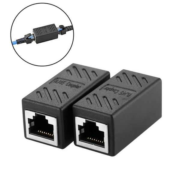 Andvari 2Pcs RJ45 Female Coupler Cat5/Cat6 LAN Ethernet Cable Extender Adapter Connector