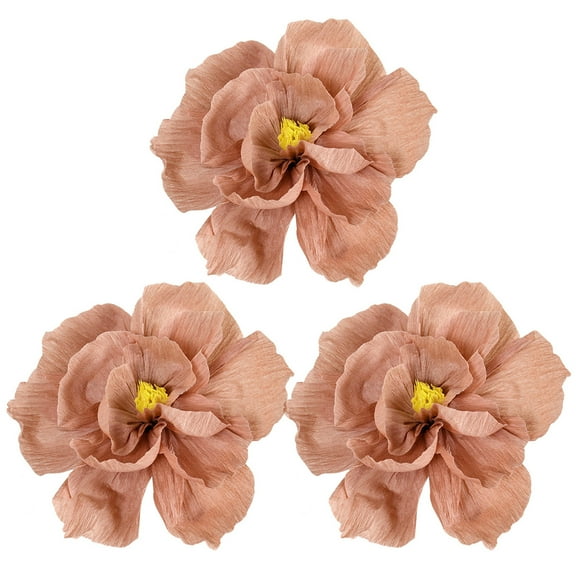 Andvari 3Pcs Crepe Paper Flowers 3D Visual Effects Realistic Create Atmosphere Paper Birthday Backdrop Flower Craft Wedding Supplies