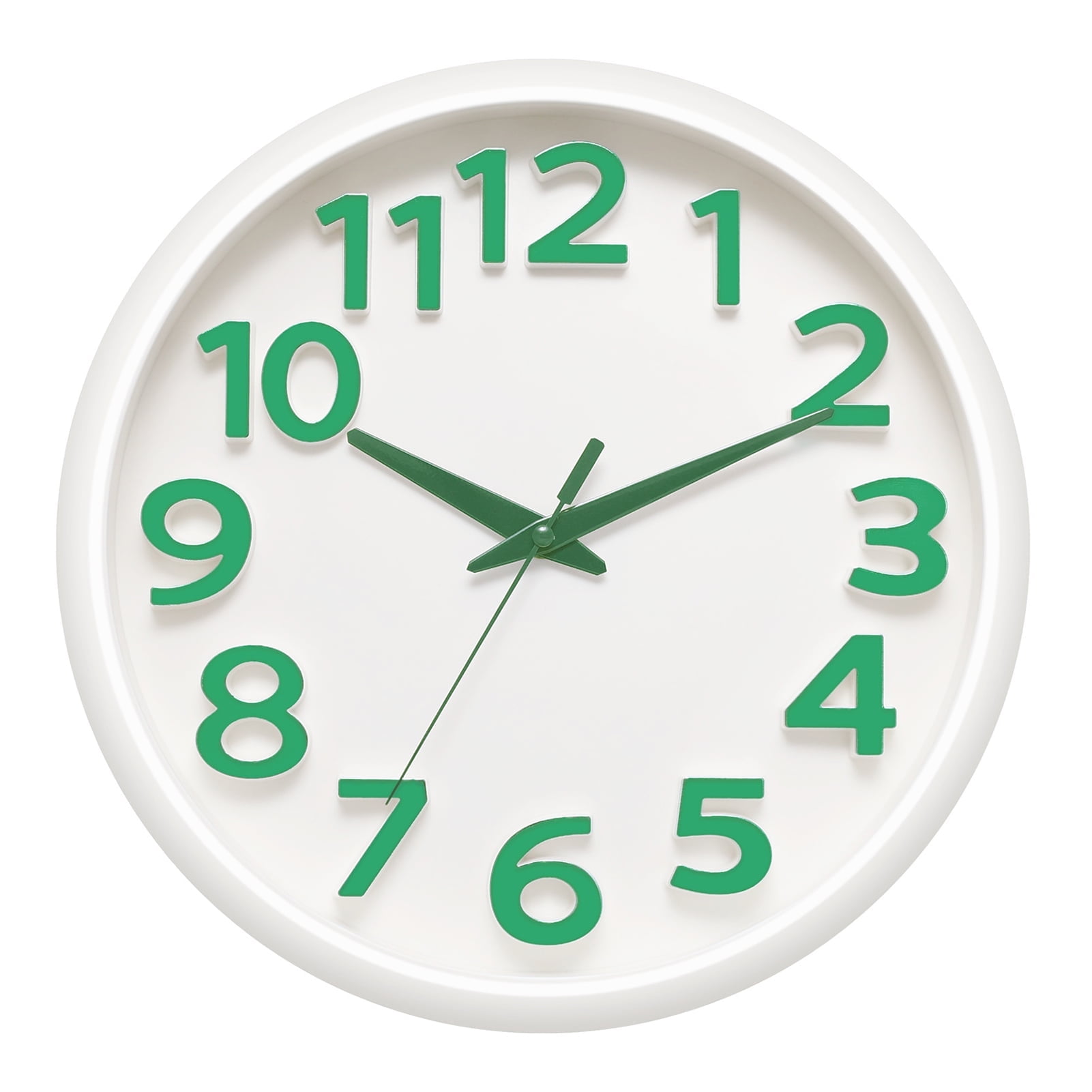 Andvari Battery Powered Silent Wall Clock 12Inch Round Dial, 3D