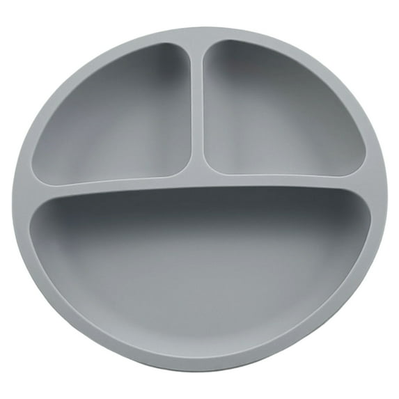 Andvari Divided Toddler Suction Plate Silicone 3 Grids Infant Feeding Plate