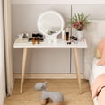 thumbnail image 1 of Andvari Dressing Table, Nordic, Mini Small space vanity with mirror, 40-inch desktop., 1 of 10