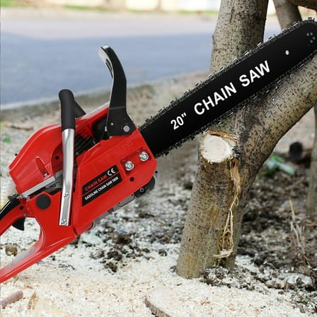 Andvari Gas Chainsaw, 20 Inch, High-Power 58CC, cordless, for wood/tree work.