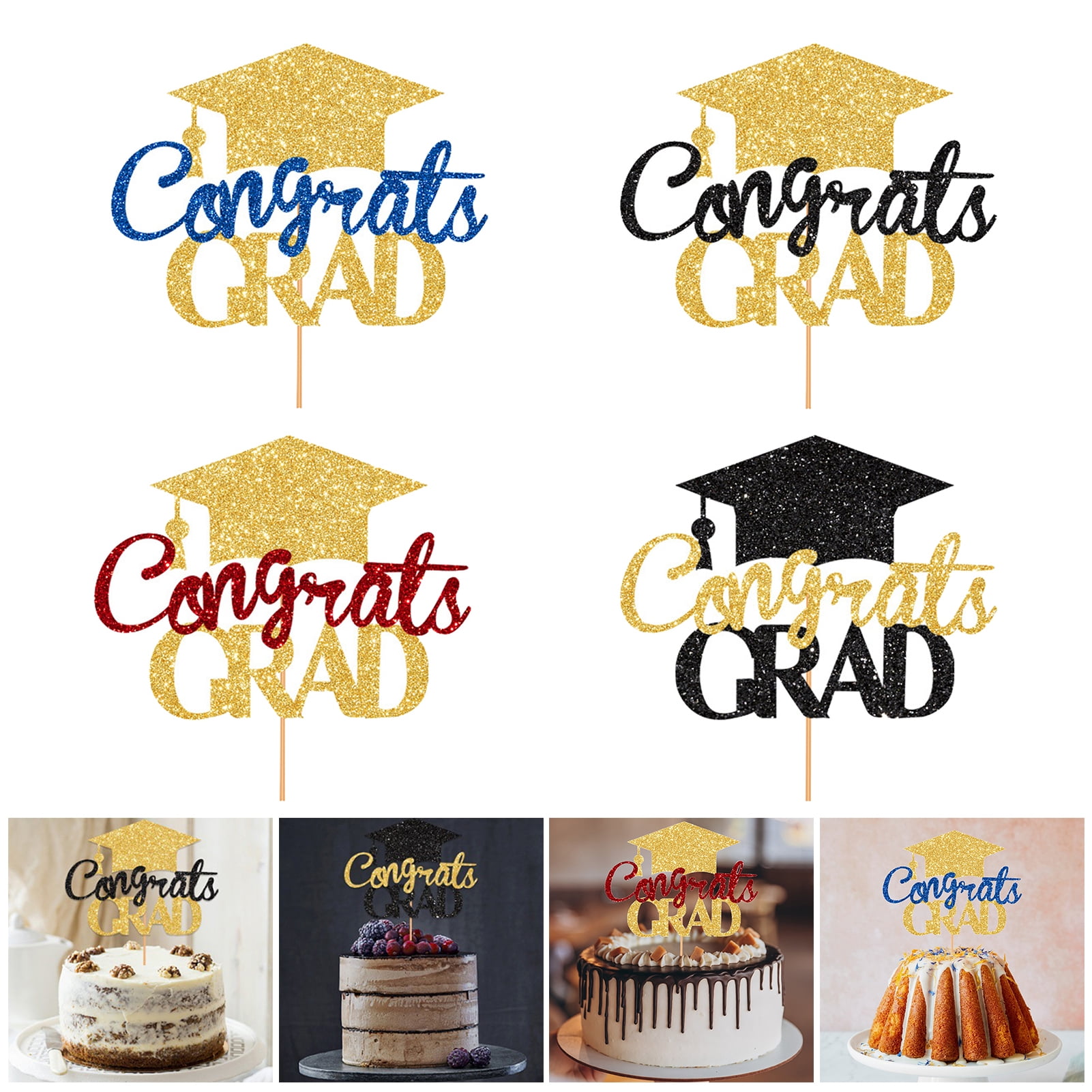 Andvari Graduation Cake Topper Congrats 2024, Cake Insert Decoration ...