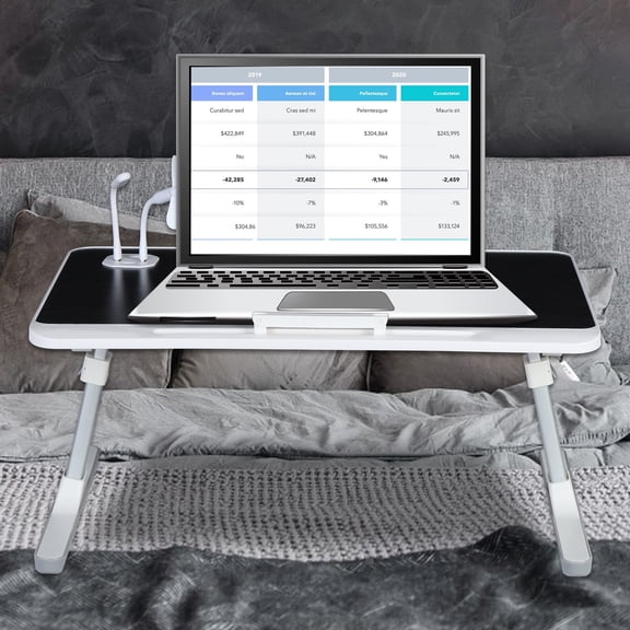 Andvari Laptop Lap Desk Folding Table Laptop Bed Tray Table Portable Lap Desk with Foldable Legs, Slot Design