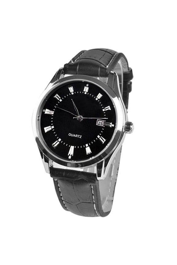 Men Vintage Date Calendar Dial Faux Leather Business Analog Quartz Wrist Watch