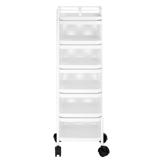Andvari Rotating Storage Cart with 5-Tier Mesh Baskets, 11.42" x 11.42" x 36.61"