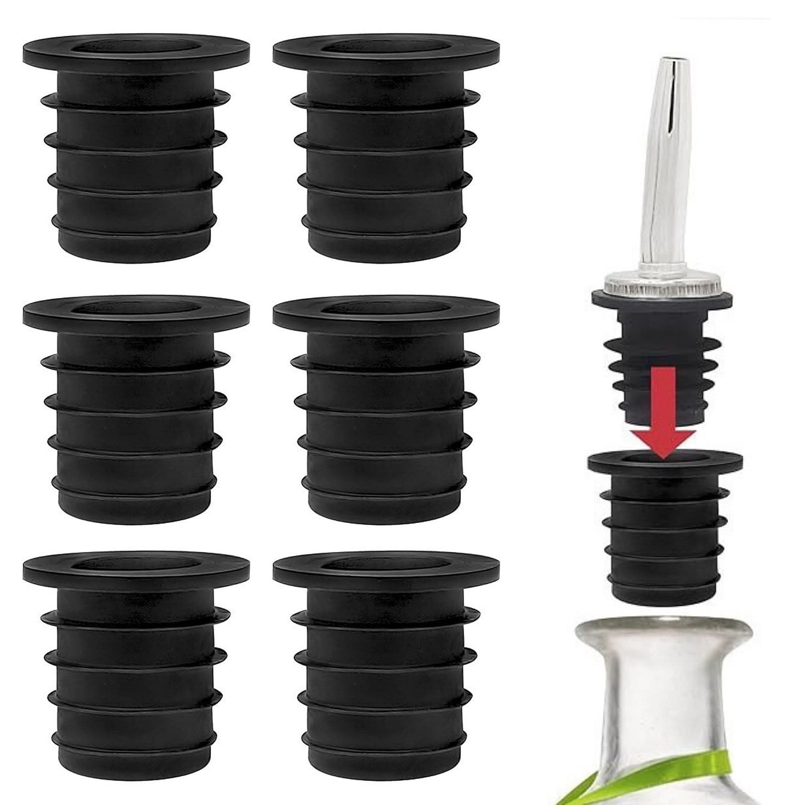 TrueZoo Henri The Gnome Wine Stopper & Pourer - Silicone, 4.5 Inch, Red & White
