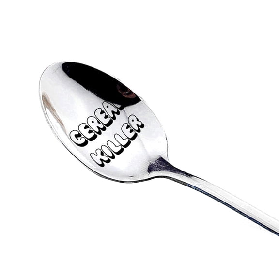 Andvari Stainless Steel Spoon Letter Engraved Fruit Family Dinner Supplies