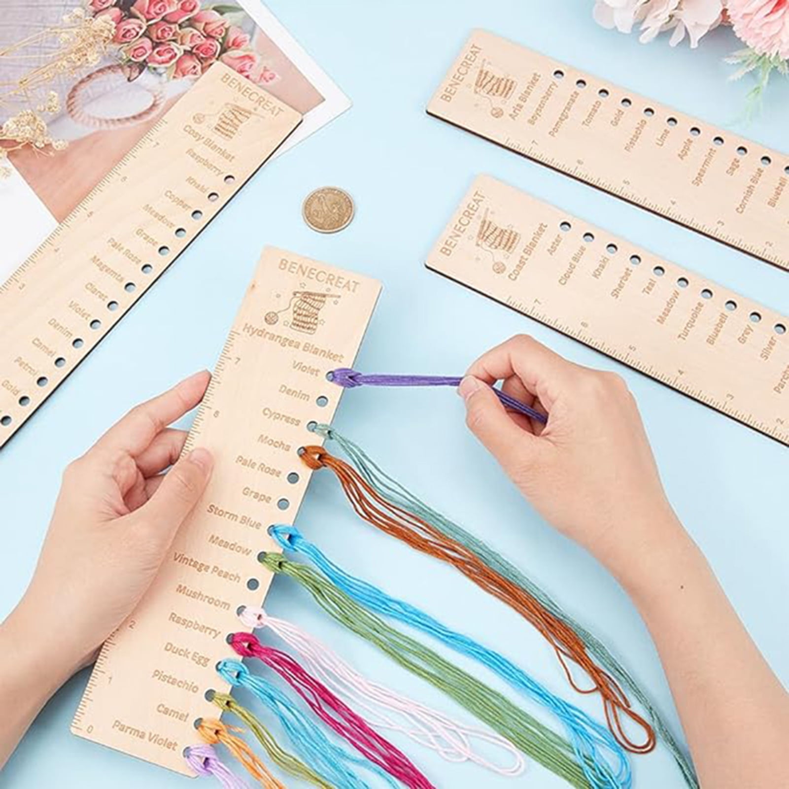 Andvari Wooden Temperature Color Chart 2Pcs Temperature Blanket