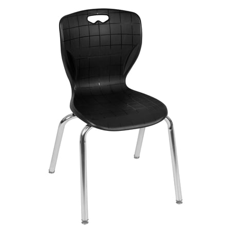 Romig Andy 18-Inch Stackable Classroom Chairs for Kids – Durable Plastic School Chairs with Metal Legs, Easy to Clean, Perfect for Daycares, Preschools & Learning Spaces (20-Pack, Black)