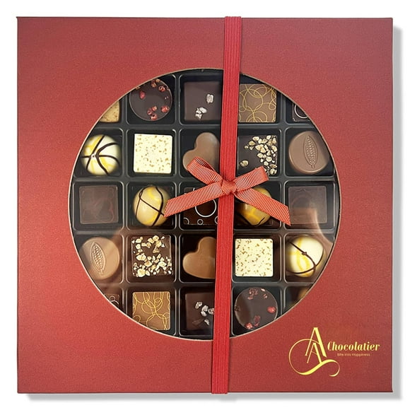 Andy Anand Authentic Belgian Chocolate Truffles Gift Box - 25 Handcrafted European Imported Chocolates, European Imported Chocolates, Gluten Free Gourmet Delights, Perfect Indulgence (7.8 Oz)