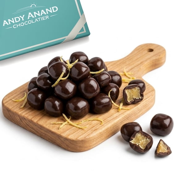 Andy Anand Dark Chocolate Covered California Ginger, 1 lb No Artificial Additives, Luxurious Handcrafted Gourmet Birthday & Holiday Gift