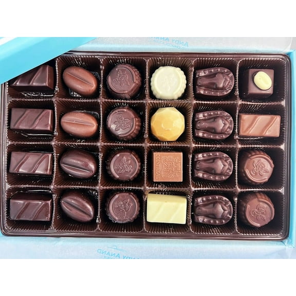 Andy Anand Chocolatier Sugar Free Belgian Chocolate Truffles with 6 Assorted Flavors, Espresso, Hazelnut, Strawberry, Coconut, Cherry, & Orange, Gluten Free Chocolate Gift Box