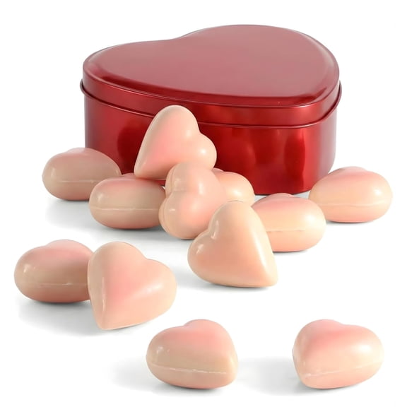 Andy Anand Ruby Chocolate Hearts, 18 Count (5.8 oz) Gourmet Gluten Free Chocolates in Metal Gift Box, 60% Cacao, Nut Free, Silky & Smooth Candy Gift