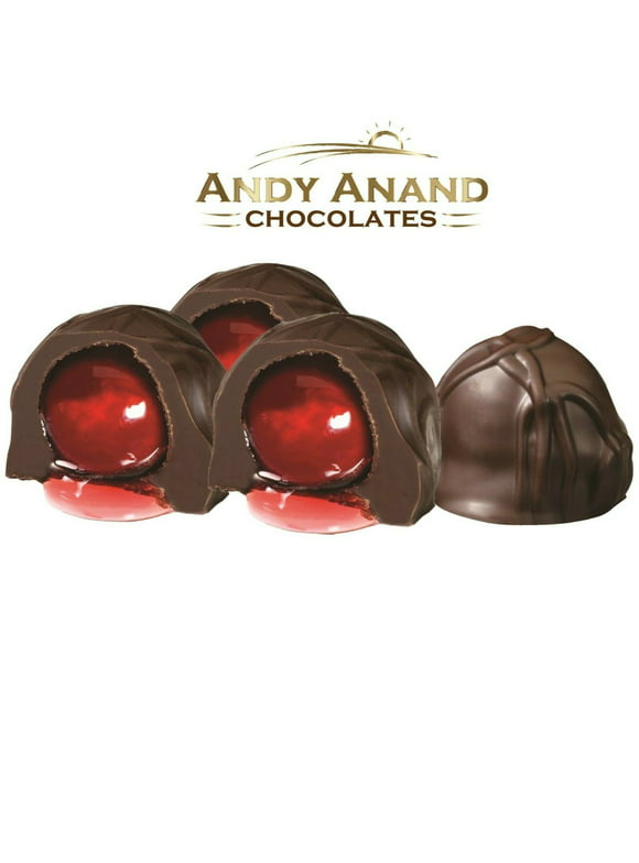 Andy Anand Sugar Free Dark Chocolate Cherry Cordials Gift Box & Greeting Card Christmas (24 Pcs)