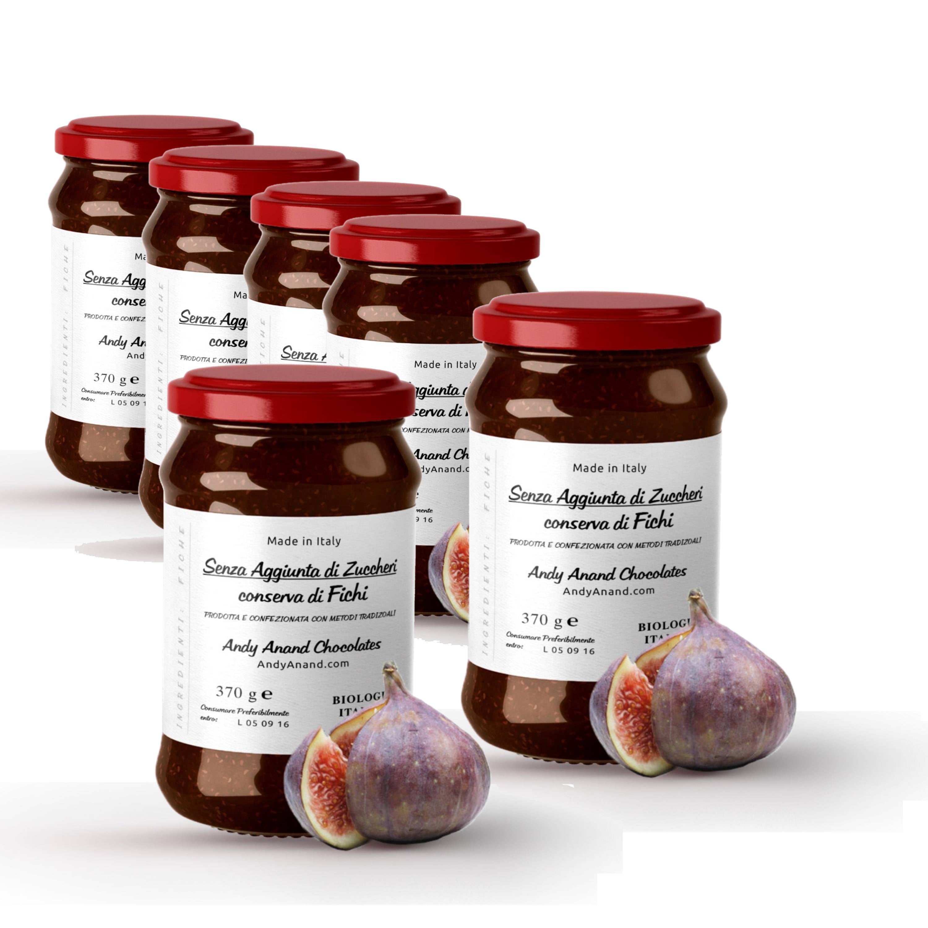 Andy Anand Sugar Free Figs Hand Made Preserves Jams 6 Jars, Only 1 ingredient, made with Fresh