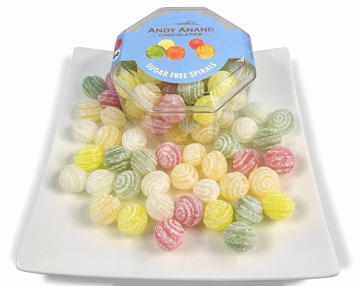 Andy Anand SugarFree Hard Candy Spirals. The Assortment Contains Five