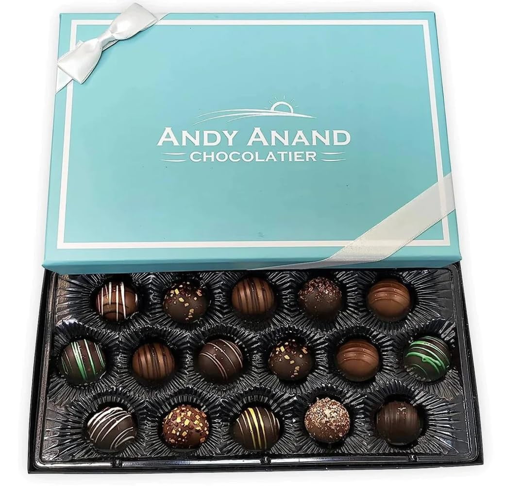 Andy Anand Vegan Dark Chocolate Espresso Beans - 1 Lb Gift Box, All-Natural Handcrafted Treat