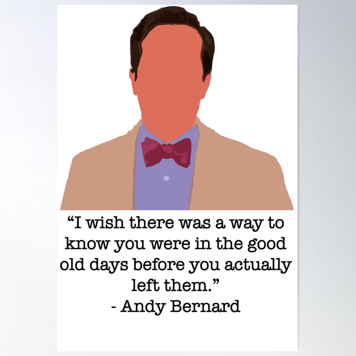 Andy Bernard Poster Wall Art, Modern Wall Decor For Living Room Bedroom, 12x18 UNFRAMED