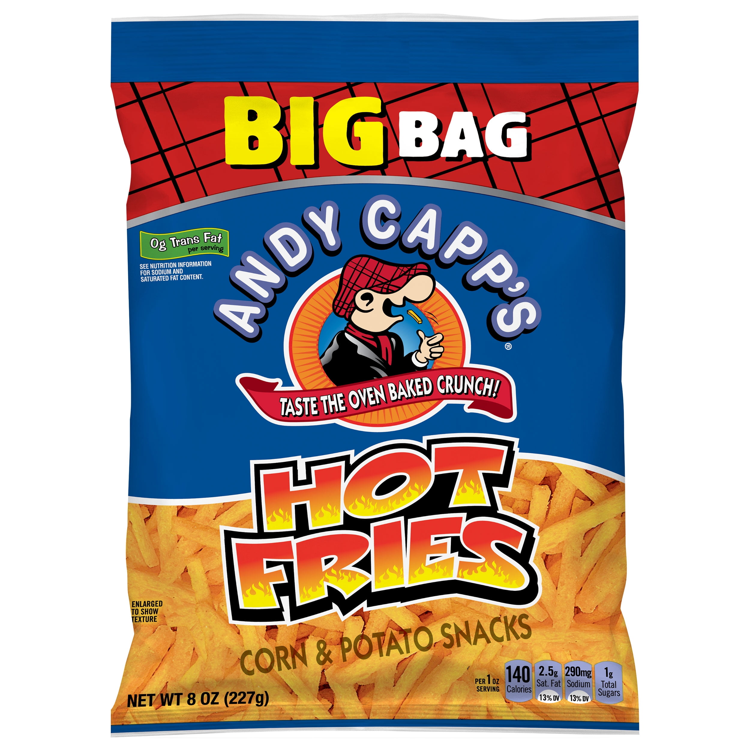 Andy Capp's Hot Fries Corn & Potato Snacks, Big Bag - 8 oz