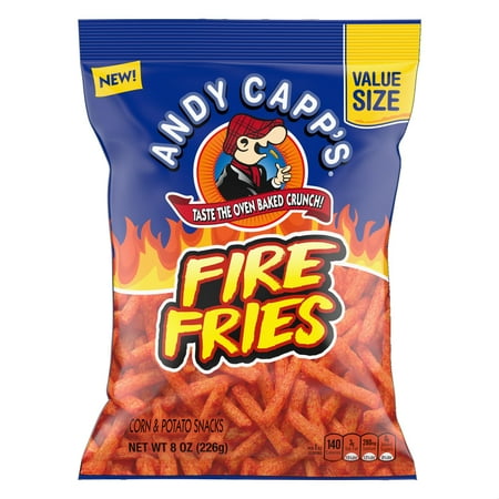 Andy Capp's Fire Fries, Corn & Potato Snacks, 8 oz.
