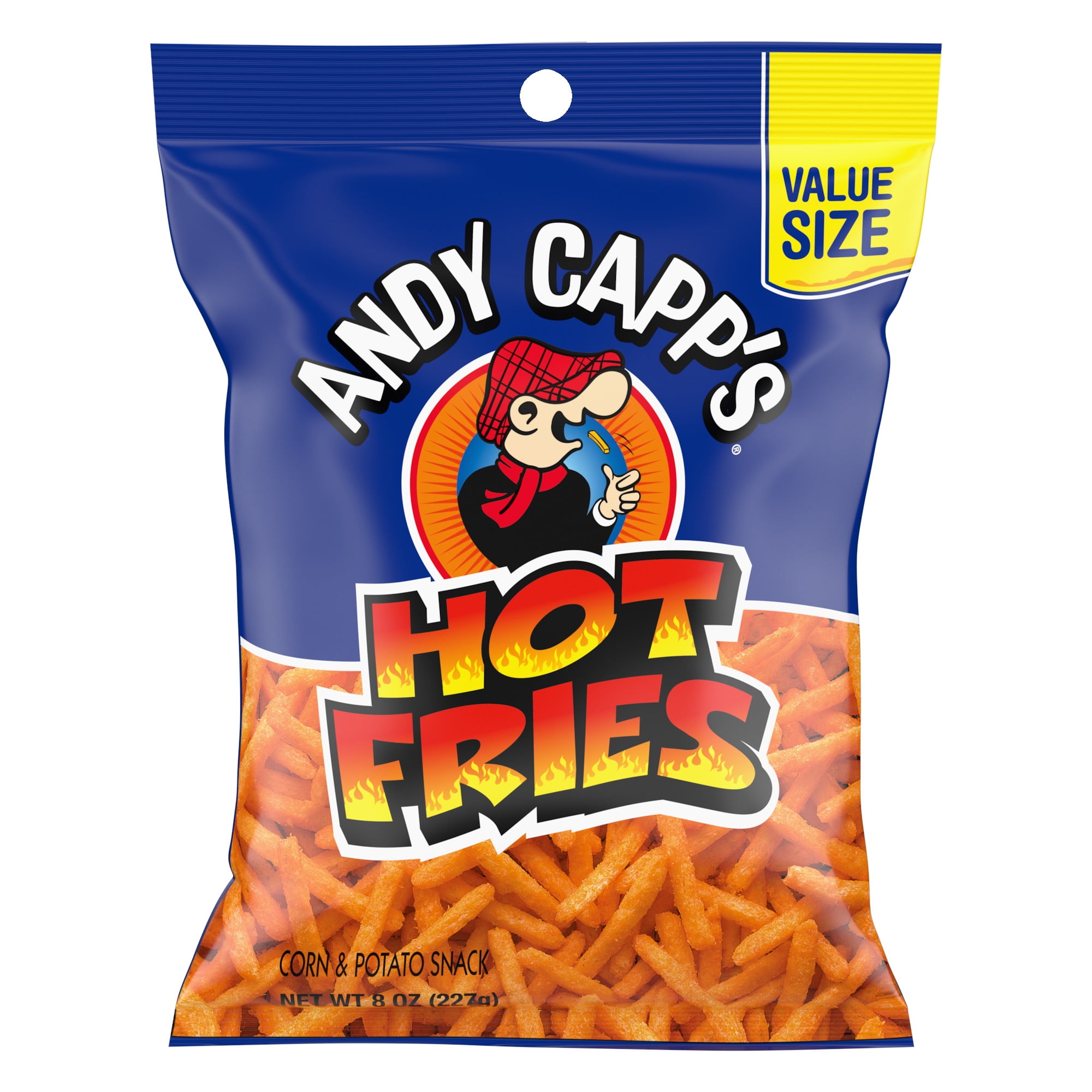Andy Capp s Hot Fries Spicy Corn Potato Chips 8 oz Big Bag Walmart