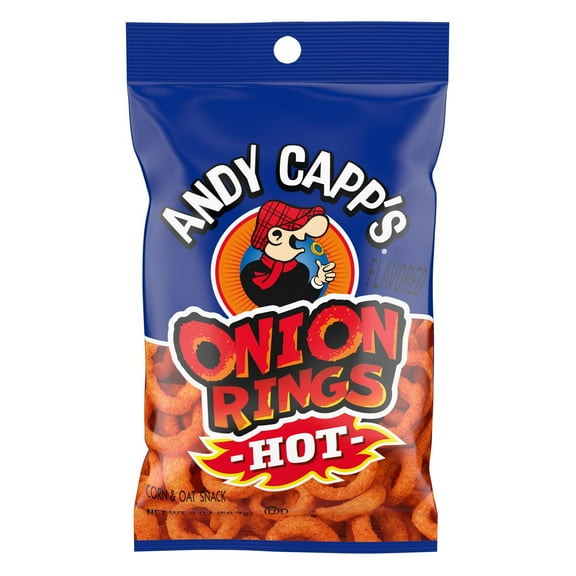 Andy Capp's Hot Onion Rings, Spicy Snack, 3 oz Bags (Pack of 12)