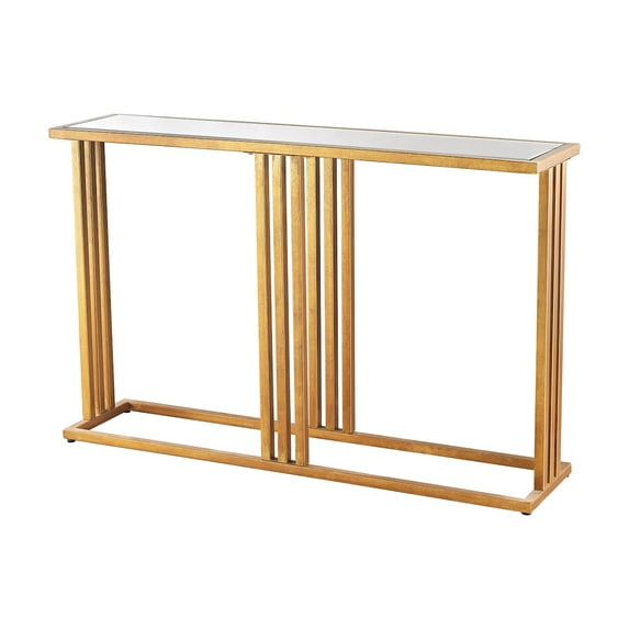 Andy Console in Gold Leaf and Clear Mirror