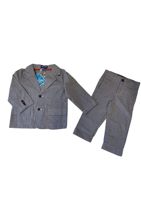 Little Boys' Houndstooth Suit, Blue, 2T