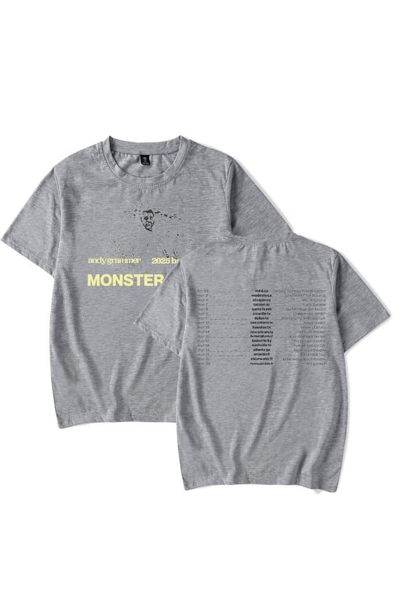 Andy Grammer Monster Tour 2024 Pop Merch Unisex Short Sleeve Crewneck T-Shirt - Upbeat Graphic Graphic