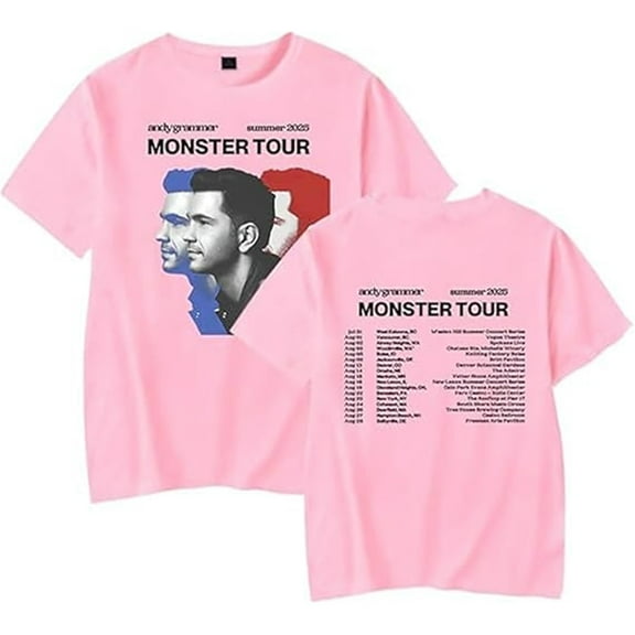 Andy Grammer Monster Tour 2025 T-shirt New Popular Print Short Sleeve Unisex Street Wear