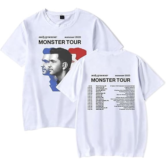 Andy Grammer Monster Tour 2025 T-shirt New Popular Print Short Sleeve Unisex Street Wear