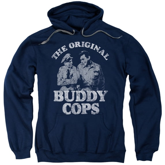 Andy Griffith Buddy Cops Adult Pullover Hoodie Sweatshirt Navy