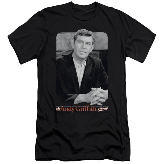Andy Griffith Classic Andy Adult 30/1 T-Shirt Black