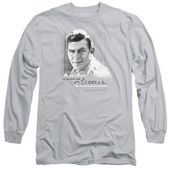 Andy Griffith-In Loving Memory - Long Sleeve Adult 18-1 Tee - Silver, Large