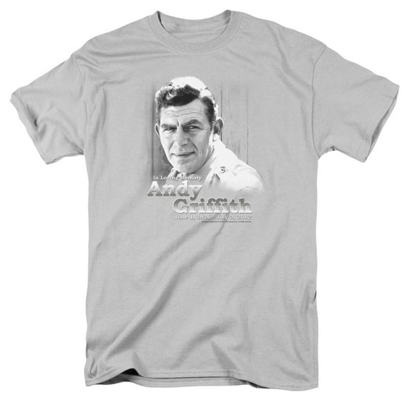 Andy Griffith In Loving Memory Adult 18/1 T-Shirt Silver