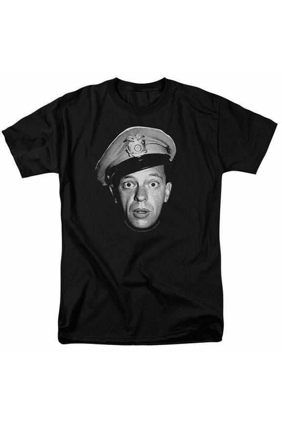 Andy Griffith Show Barney Head T Shirt Mens Licensed Classic TV Mayberry Black