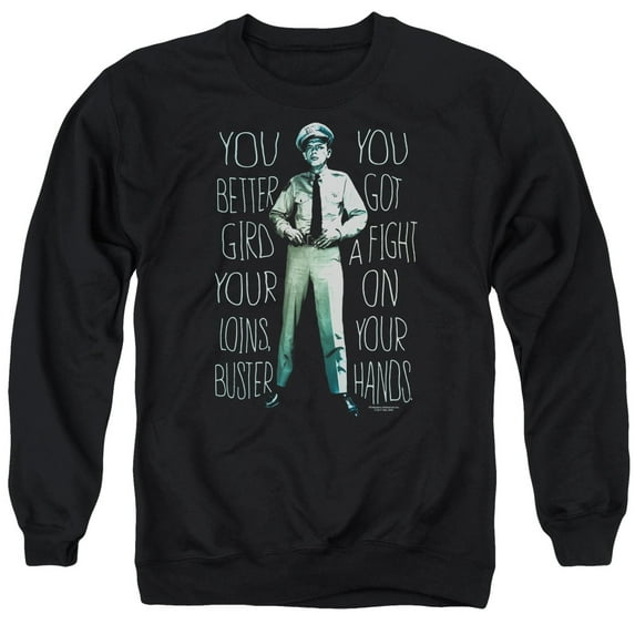 Andy Griffith Show Fight Adult Crewneck Sweatshirt Black