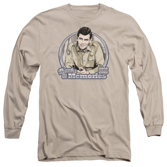 Andy Griffith Thanks For The Memories Long Sleeve Adult 18/1 T-Shirt Sand