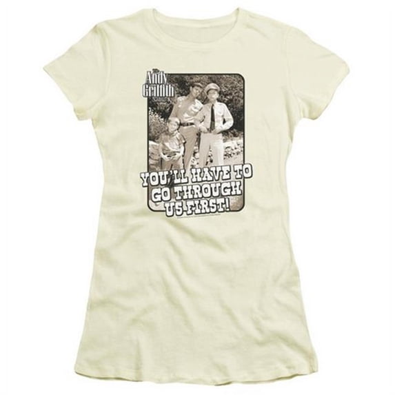 Andy Griffith-Through Us - Short Sleeve Junior Sheer Tee - Cream- Medium