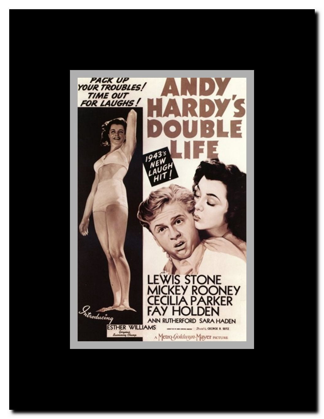 Andy Hardy's Double Life Framed Movie Poster