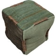 thumbnail image 1 of Andy Pouf Upholstered in Green Fabric, 1 of 3