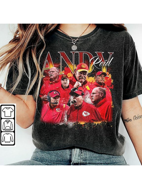 Andy Reid Shirt, Football American Graphic Vintage, Football 90s Bootleg Inspired Gift Fan Unisex Shirt,Black Color,Size M