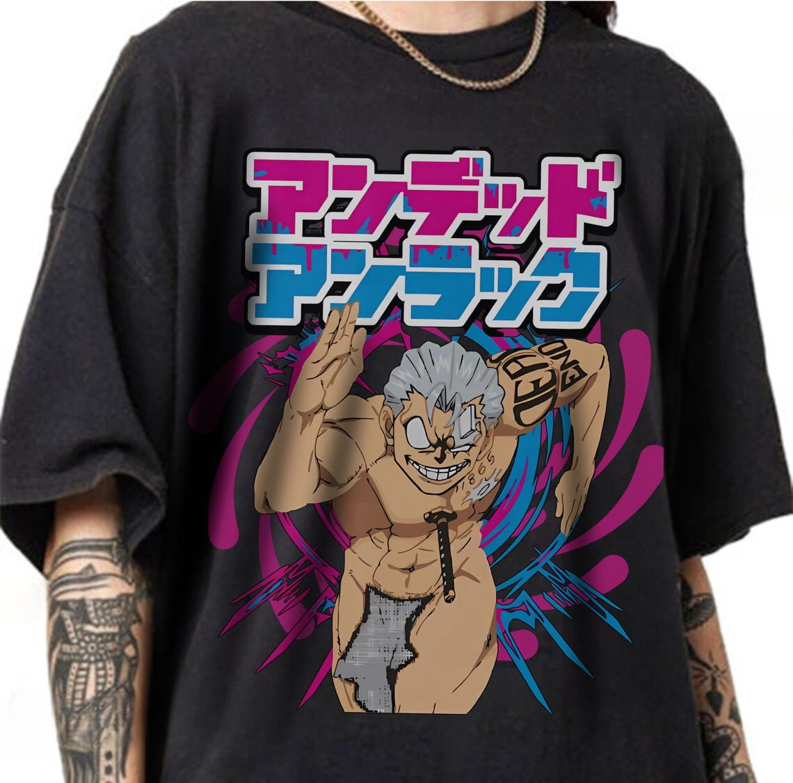 Andy Undead Unluck Manga Anime T-shirt,Forest Green color,size XL