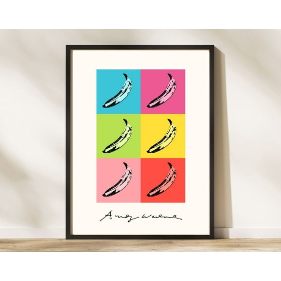 Andy Warhol Banana pop art poster, Andy Warhol Banana set Print, Velvet Underground cover art, Kitchen wall decor, 16x24 UNFRAMED